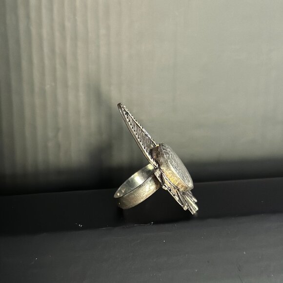 Rare Unusual Artisan Sterling Silver Ring .925 - Picture 2 of 4